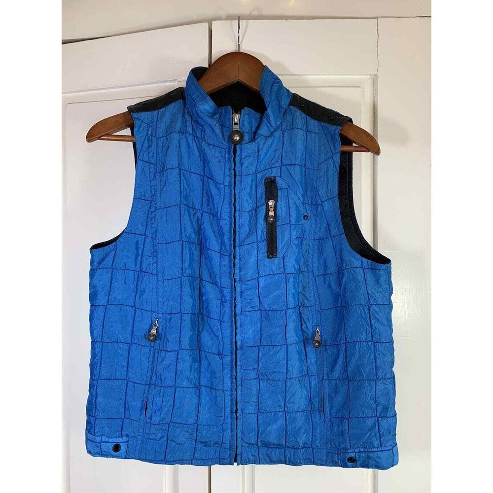 Vtg Jamie Sadock Quilted Vest Women's Medium Full Zip Golf 80s 90s Zippers Retro